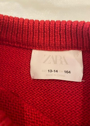 Kırmızı Kısa Kollu kiz cocuk Triko Kazak - Görsel 2