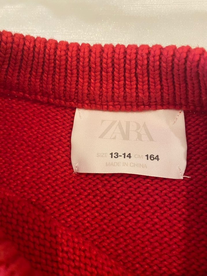 Kırmızı Kısa Kollu kiz cocuk Triko Kazak - Görsel 2