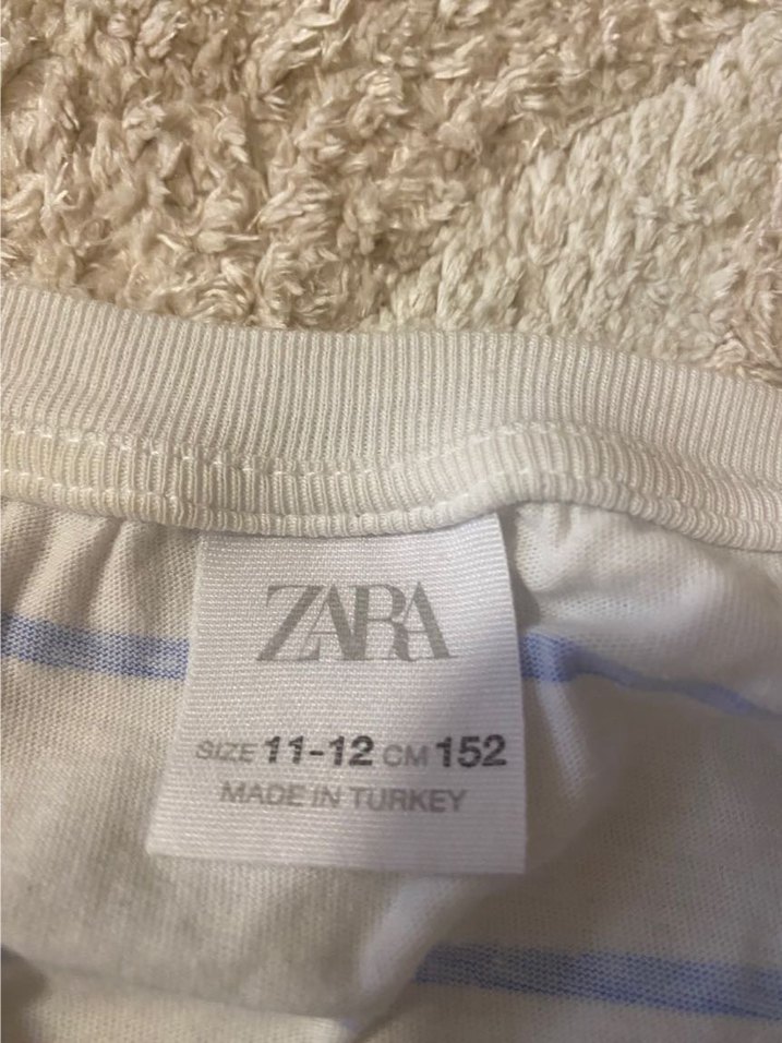 Kız Çocuk Beyaz Çizgili Kısa Kollu Tişört - Görsel 2