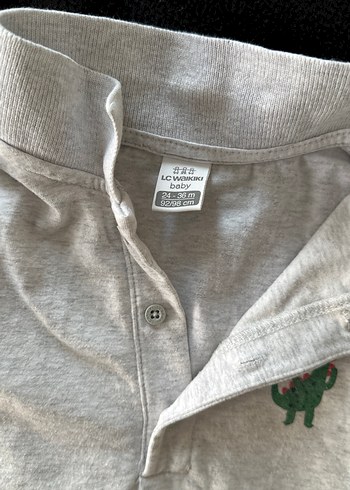 Gri Pamuklu Erkek Bebek Kısa Kollu Body - Görsel 3