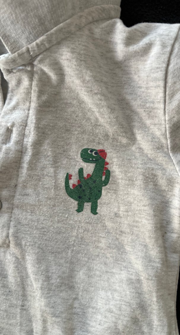 Gri Pamuklu Erkek Bebek Kısa Kollu Body - Görsel 2