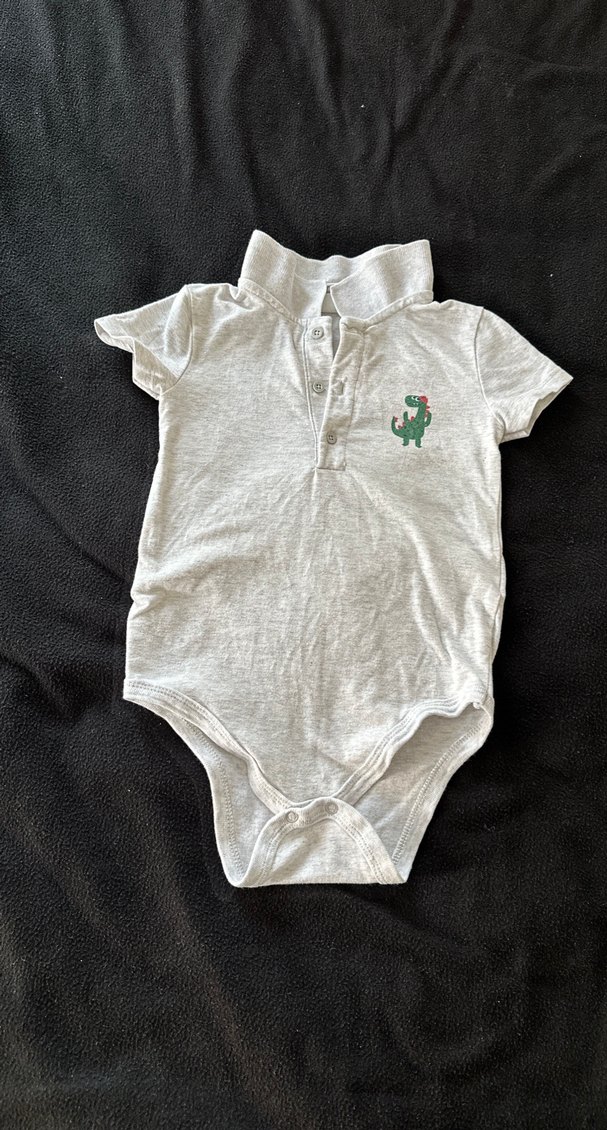 Gri Pamuklu Erkek Bebek Kısa Kollu Body - Görsel 4