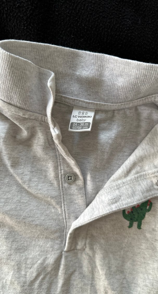 Gri Pamuklu Erkek Bebek Kısa Kollu Body - Görsel 3