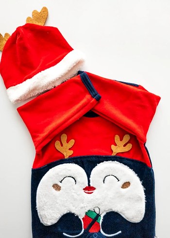 Renkli Baskılı Bebek Tulum ve Şapka Seti - Görsel 4