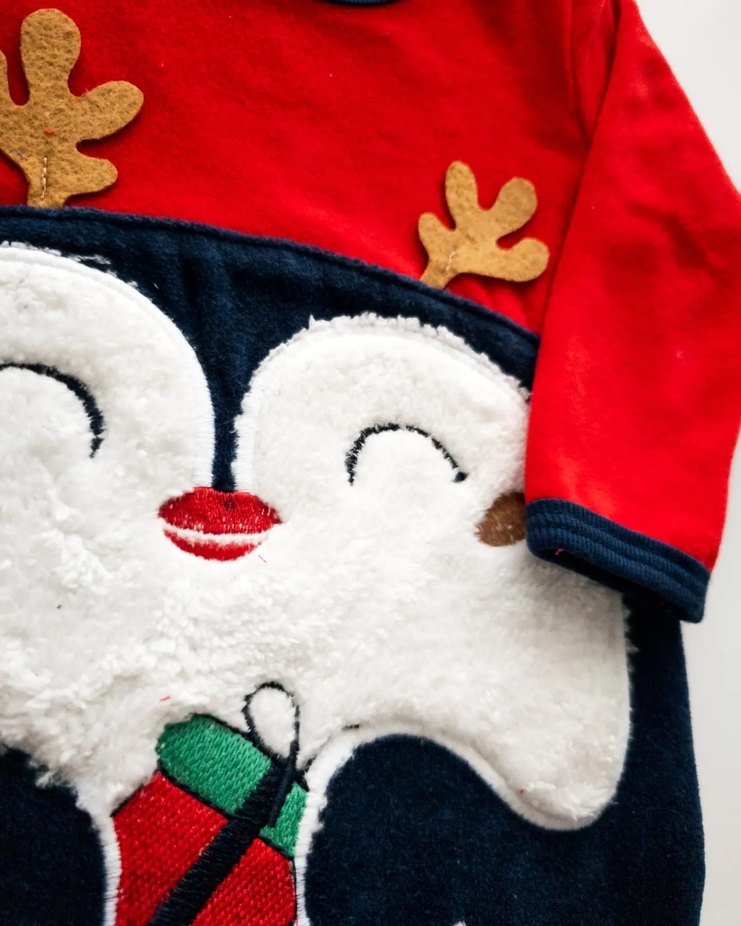 Renkli Baskılı Bebek Tulum ve Şapka Seti - Görsel 3