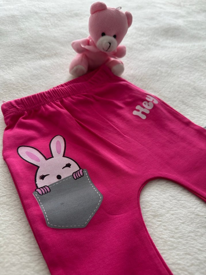 Kız Çocuk Pembe Baskılı Rahat Eşofman - Görsel 4