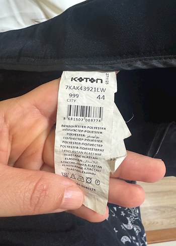 44 Beden Koton siyah kumaş pantolon