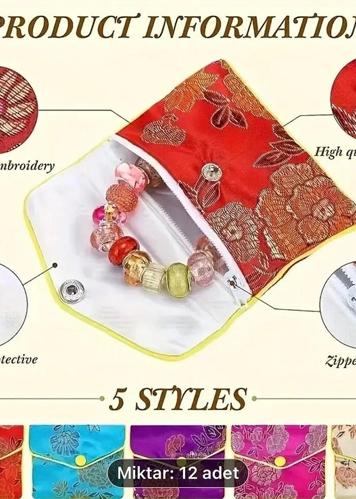 İpek broker nakışlı el yapımı çanta. - Görsel 4