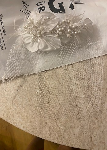 Vualet özel yapım Beyaz Dantel Vintage Kadın Saç Aksesuarı - Görsel 2