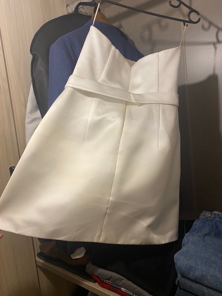 Beyaz Straplez Mini Gelinlik M beden - Görsel 5