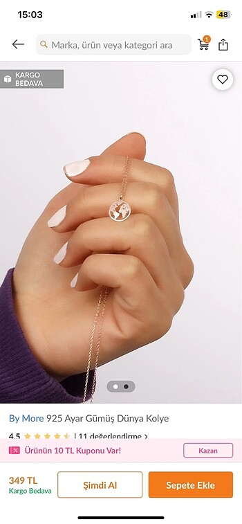 Trendyol gümüş kolye 925 ayar - Görsel 2