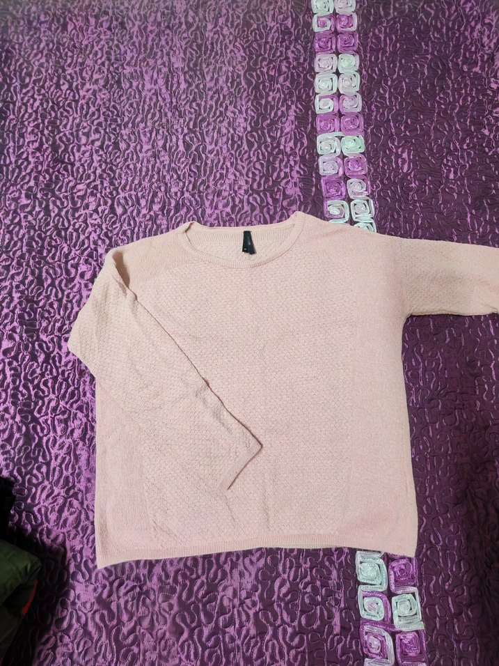 Pembe Kadın Triko Uzun Kollu Kazak - Görsel 2