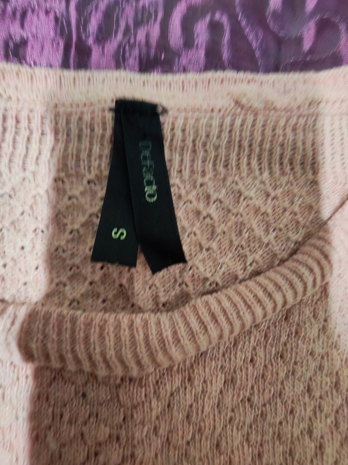 Pembe Kadın Triko Uzun Kollu Kazak - Görsel 4