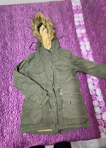 Kürk Detaylı Kadın Haki Ceket - Görsel 2