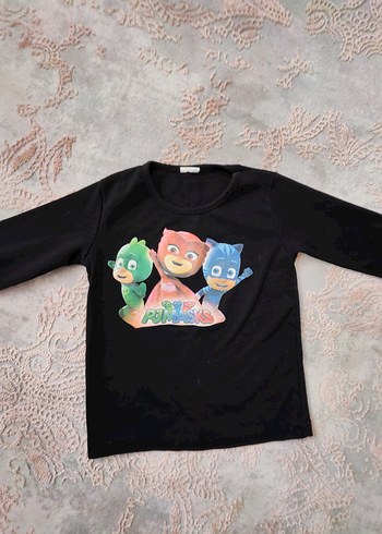 2 adet Kız Çocuk Siyah Baskılı Uzun Kollu Tişört - Görsel 3