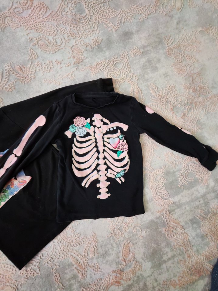 2 adet Kız Çocuk Siyah Baskılı Uzun Kollu Tişört - Görsel 2
