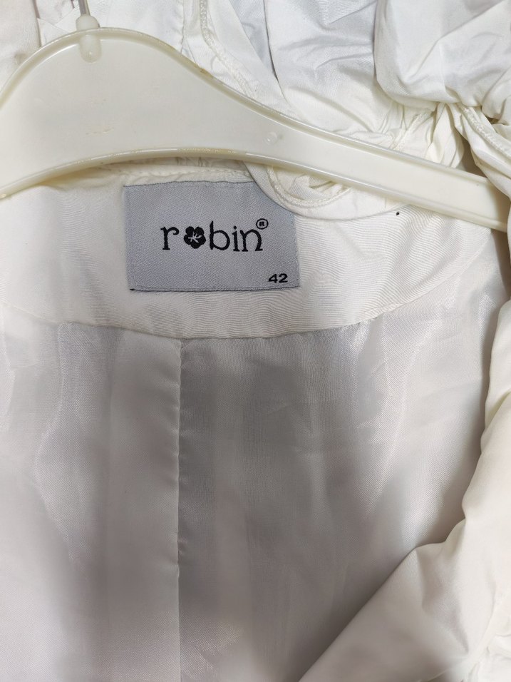 Fırfırlı Beyaz paraşüt kumasCeket - Görsel 5