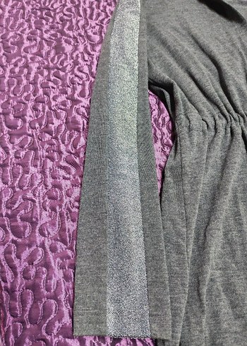 İnce topuk markaGri Kapüşonlu Triko Ceketi - Görsel 3