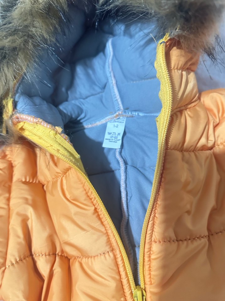 Sarı Kürklü Bebek Kayak Tulumu - Görsel 2