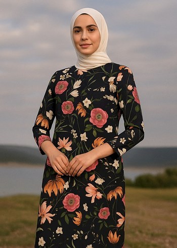 desenli elbise