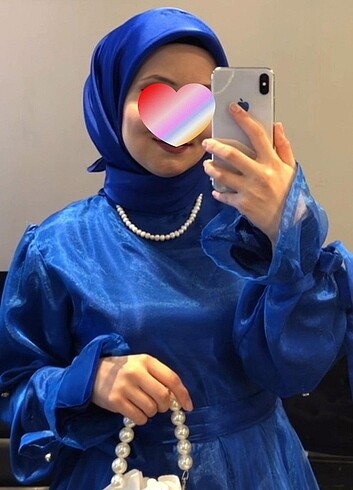 xs Beden mavi Renk Saks mavisi tesettür elbise