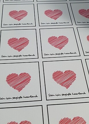 Sticker 4,5 cm Sizin için Sevgiyle Hazırlandı