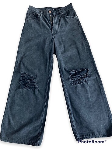 H&M Wide Leg Jean Antrasit