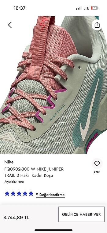 Nike nike kadin spor ayakkabi sifir