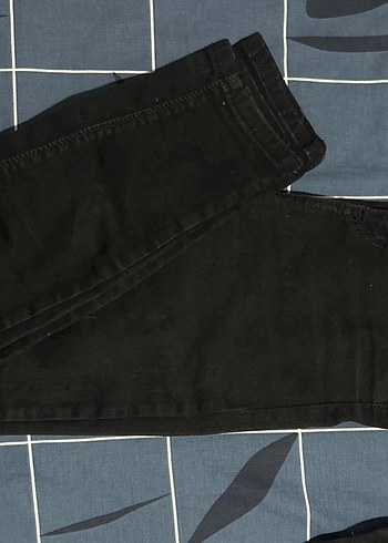 m Beden Siyah Düğmeli Kadın Midi Kot Pantolon