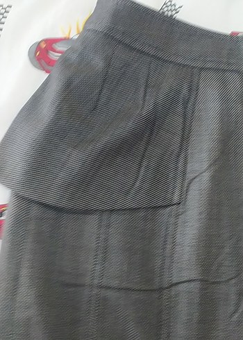 Gri Midi Pileli Kadın Kalem Etek - Görsel 2