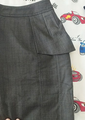 Gri Midi Pileli Kadın Kalem Etek - Görsel 3