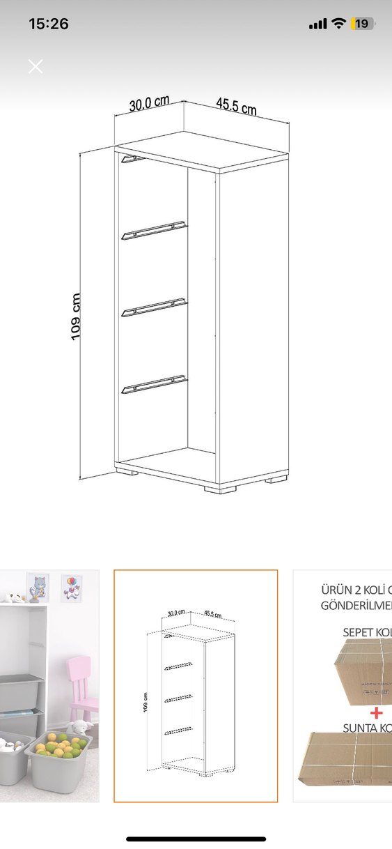 Gri Çocuk Raf Ünitesi - Görsel 2