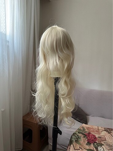Beden sarı Renk Platin Sarı 80cm Peruk