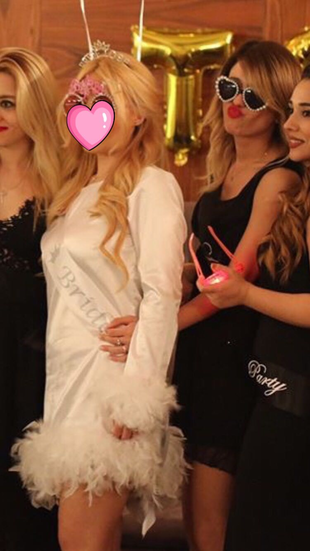 Tasarımcı Beyaz tasarım elbise 