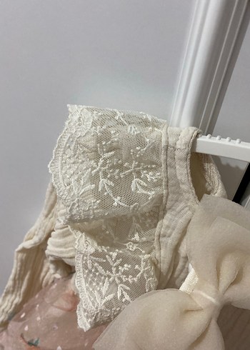 Kız Çocuk Bej Nakışlı Bohem Dantel Elbise - Görsel 3