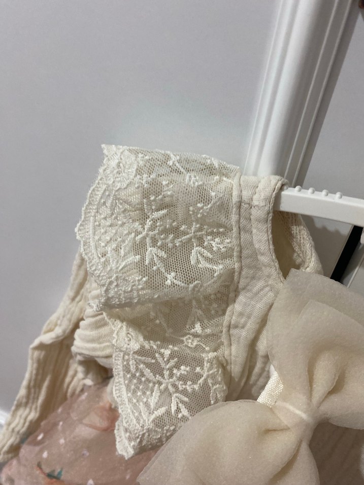 Kız Çocuk Bej Nakışlı Bohem Dantel Elbise - Görsel 3