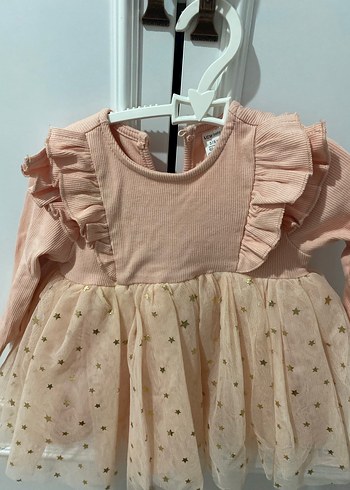 Kız Çocuk Pembe Uzun Kollu Fırfırlı Elbise - Görsel 2