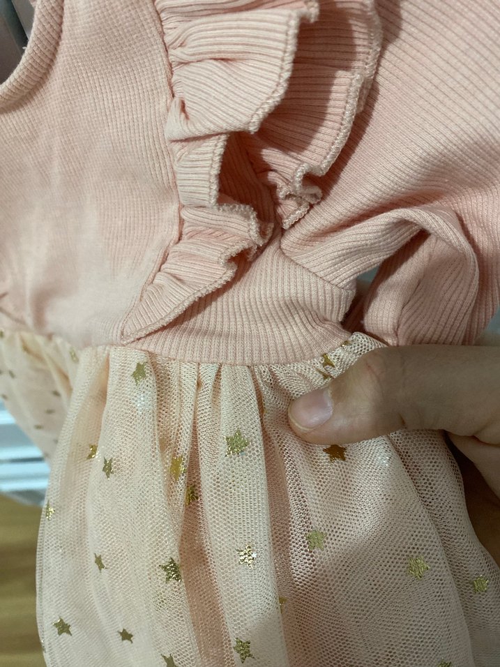 Kız Çocuk Pembe Uzun Kollu Fırfırlı Elbise - Görsel 4