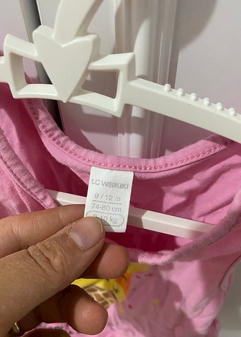 Kız Çocuk Pembe Fırfırlı Baskılı Askısız Tişört - Görsel 2