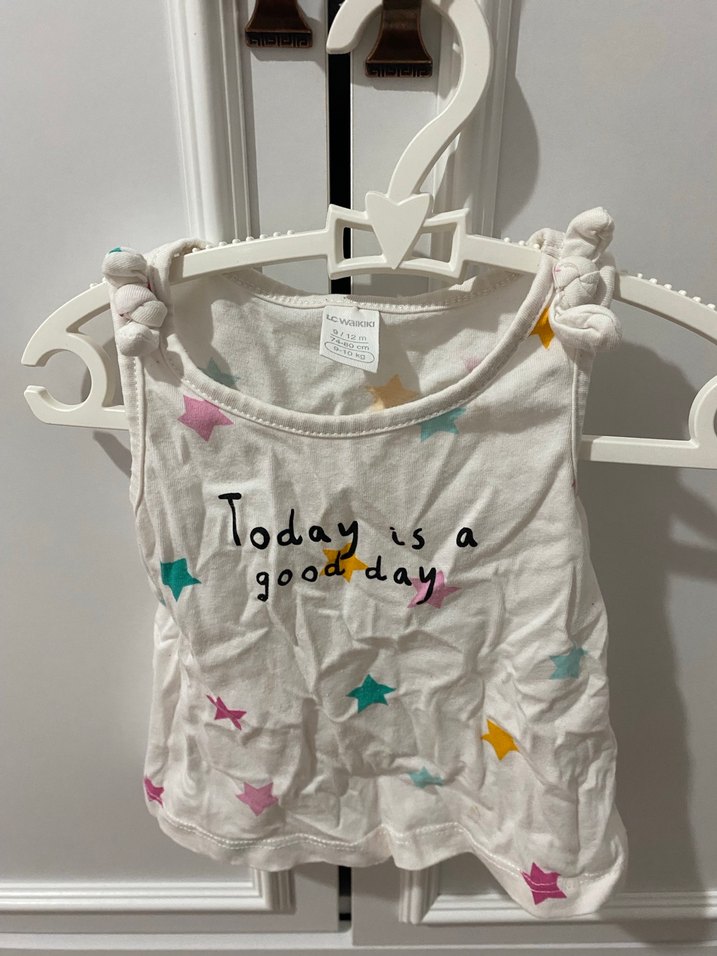 Kız Çocuk Pembe Fırfırlı Baskılı Askısız Tişört - Görsel 3