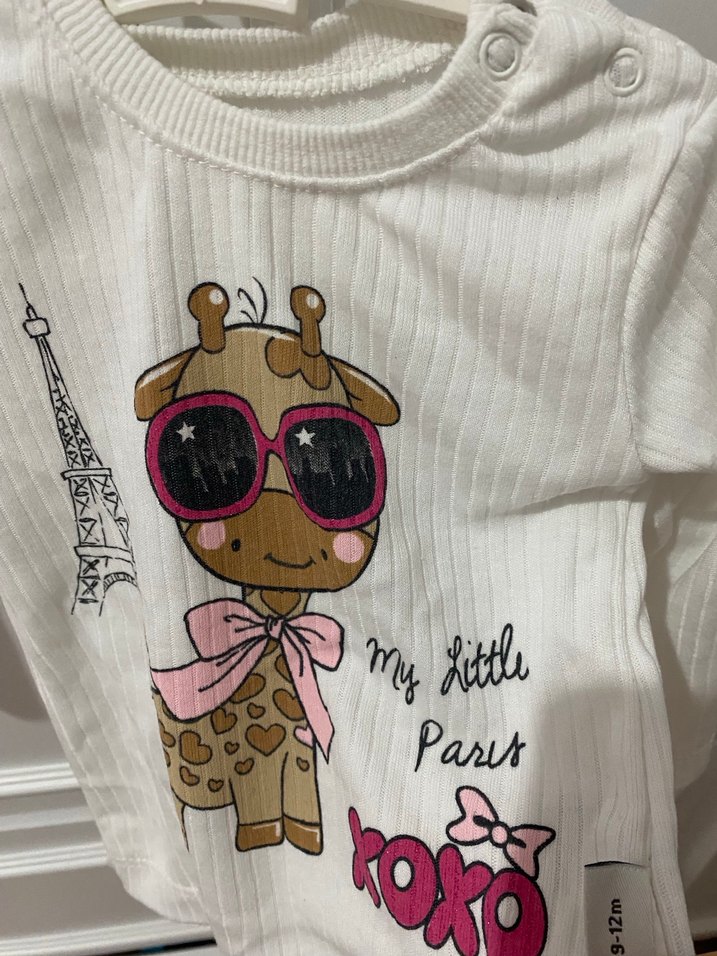 Kız Çocuk Beyaz Uzun Kollu Baskılı Sweatshirt - Görsel 3