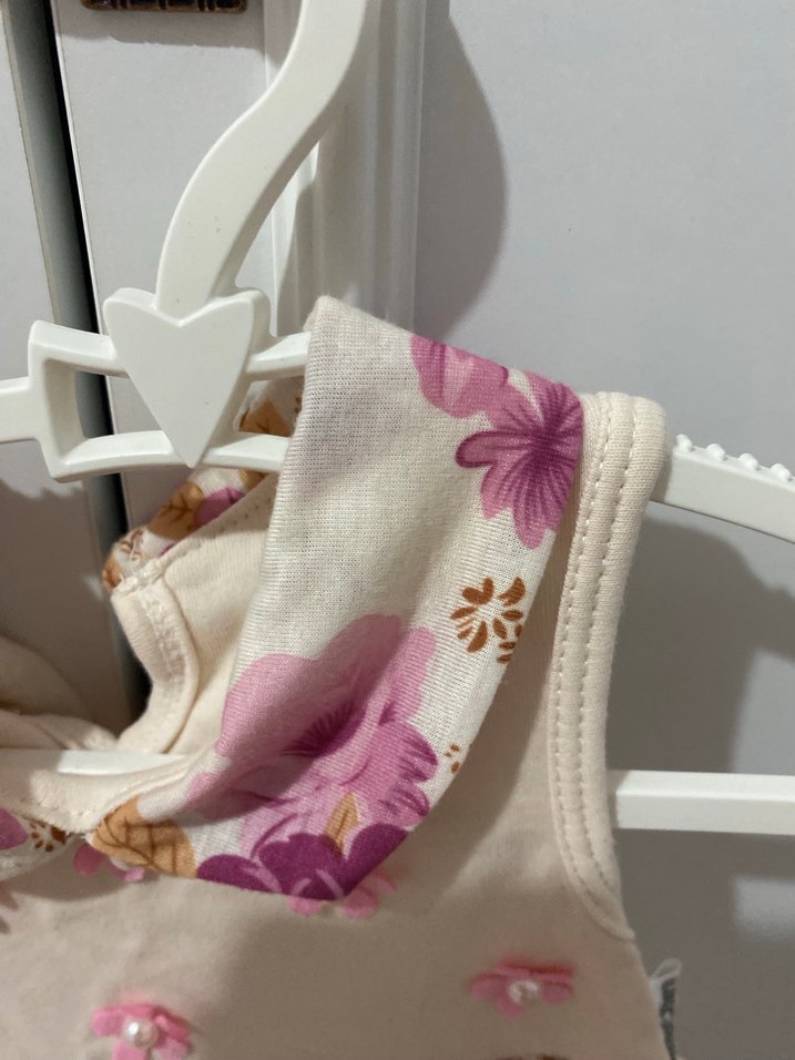 Pembe Çiçekli Kolsuz Kız Çocuk Elbise - Görsel 2