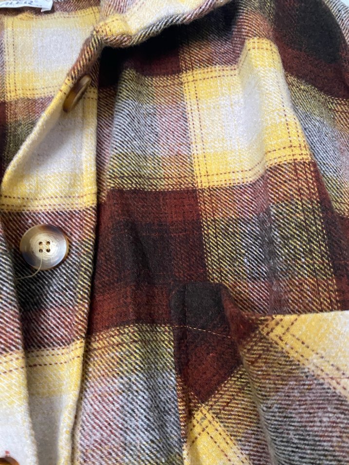 Düğmeli Uzun Kareli Kahverengi Kadın Gömlek - Görsel 2