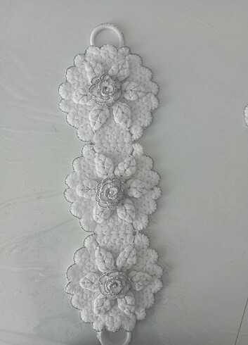 Beyaz gümüş simli takım lif  - Görsel 5