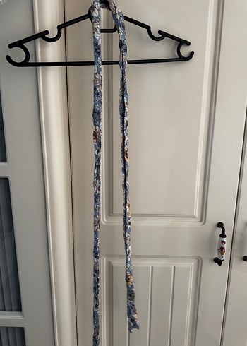 Bohem Uzun Gri Mavi Çiçekli Elbise - Görsel 5