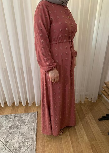 Düğmeli Uzun Bohem Elbise