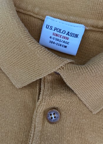 U.S Polo Assn. Hardal sarısı Erkek Çocuk Uzun Kollu Örgü Kazak