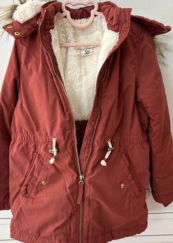Bordo Kürklü kız çocuk mont