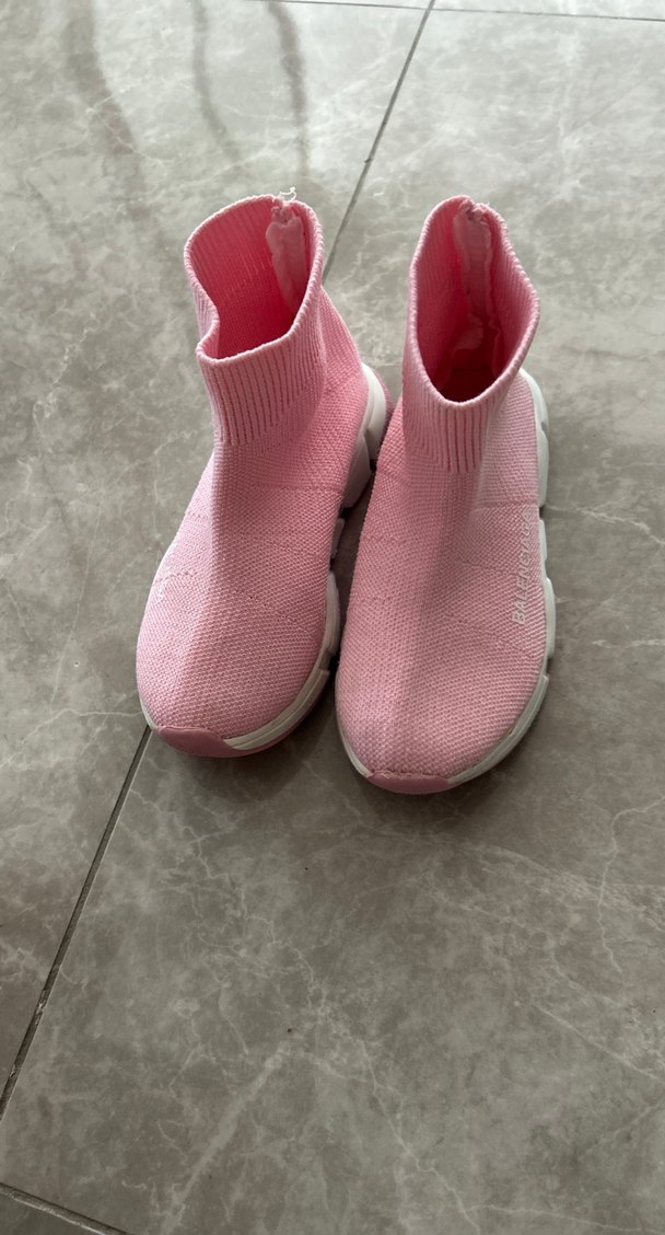 Kız Çocuk Pembe Örme Spor Ayakkabı - Görsel 5