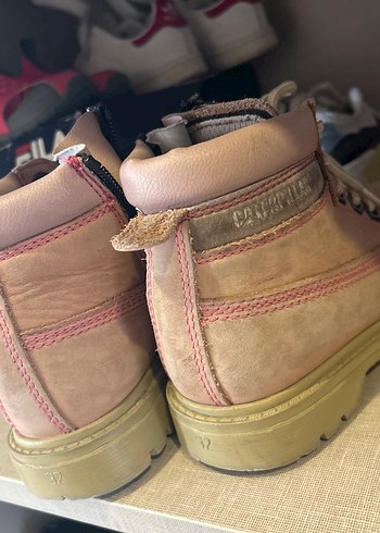 Bej Deri Bağcıklı Kız Botu - Görsel 3